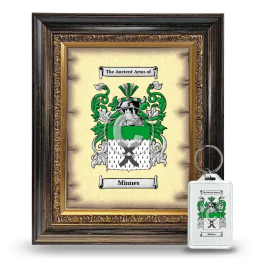 Minnes Framed Coat of Arms and Keychain - Heirloom