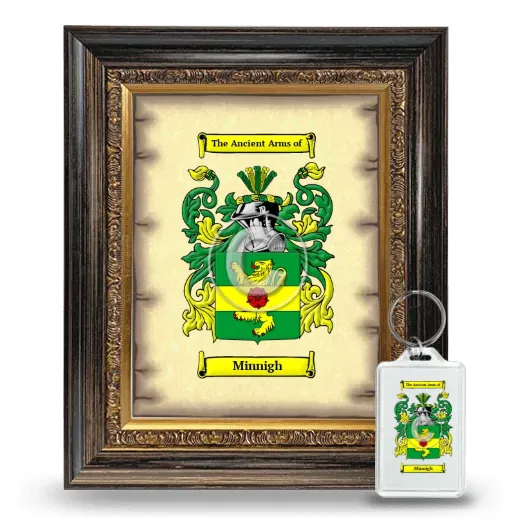 Minnigh Framed Coat of Arms and Keychain - Heirloom