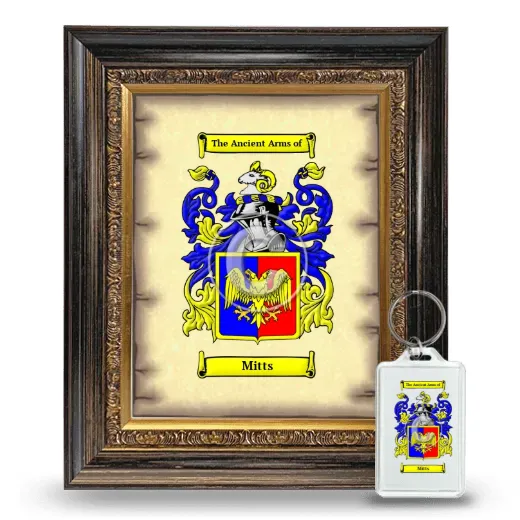 Mitts Framed Coat of Arms and Keychain - Heirloom