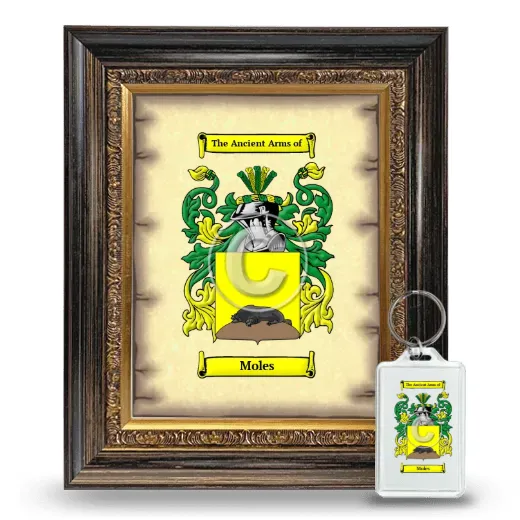 Moles Framed Coat of Arms and Keychain - Heirloom