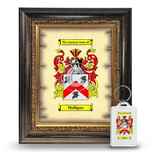 Molligan Framed Coat of Arms and Keychain - Heirloom