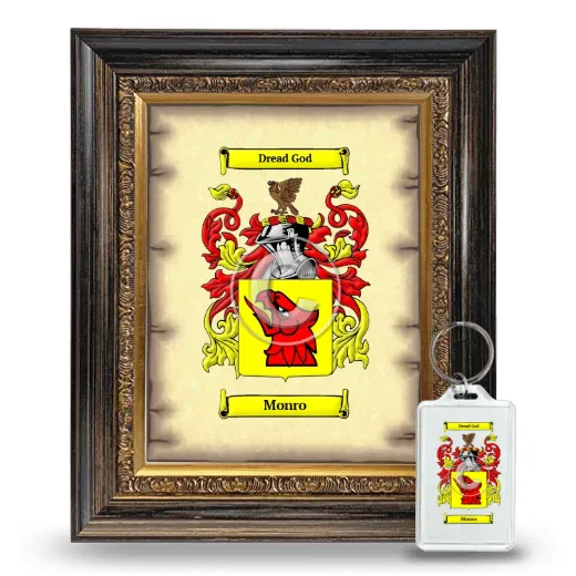 Monro Framed Coat of Arms and Keychain - Heirloom