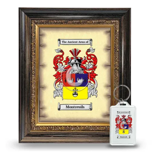 Montreuils Framed Coat of Arms and Keychain - Heirloom