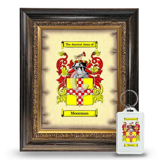 Moorman Framed Coat of Arms and Keychain - Heirloom
