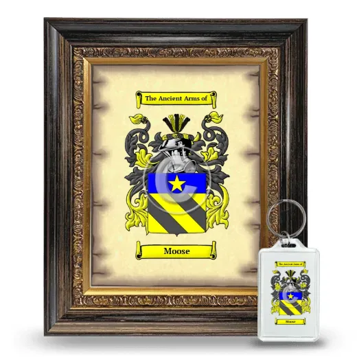 Moose Framed Coat of Arms and Keychain - Heirloom