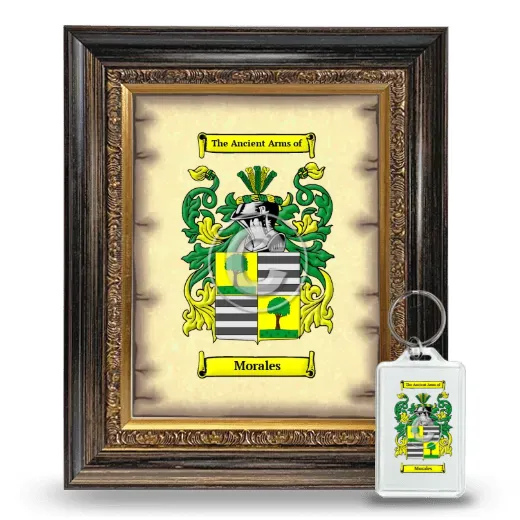 Morales Framed Coat of Arms and Keychain - Heirloom