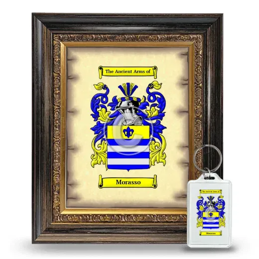 Morasso Framed Coat of Arms and Keychain - Heirloom