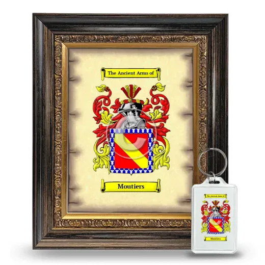 Moutiers Framed Coat of Arms and Keychain - Heirloom