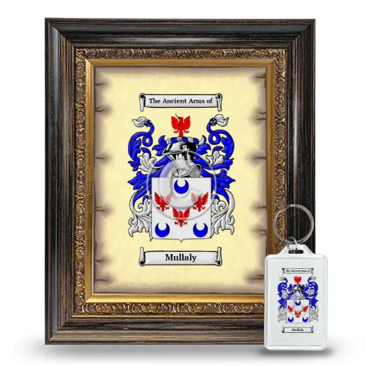 Mullaly Framed Coat of Arms and Keychain - Heirloom