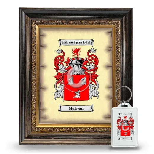 Mulryan Framed Coat of Arms and Keychain - Heirloom