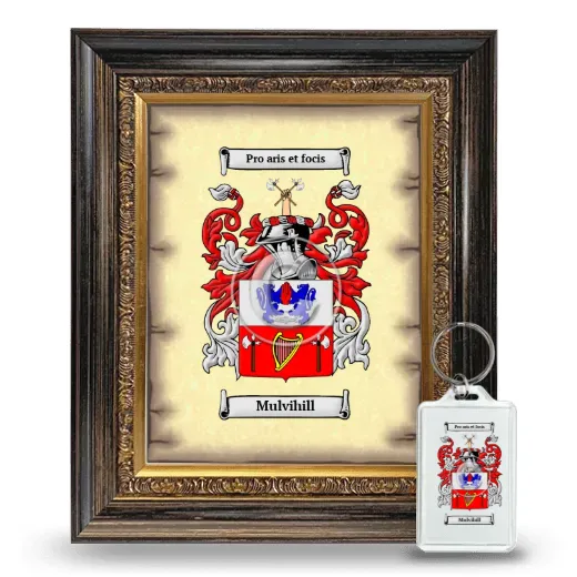 Mulvihill Framed Coat of Arms and Keychain - Heirloom