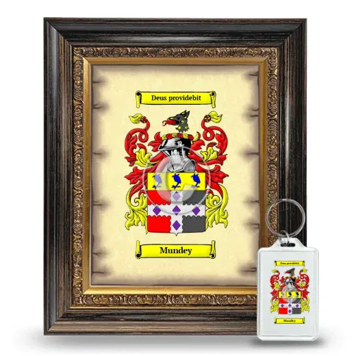 Mundey Framed Coat of Arms and Keychain - Heirloom