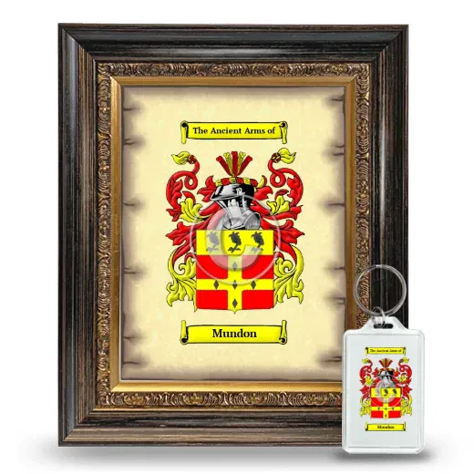 Mundon Framed Coat of Arms and Keychain - Heirloom