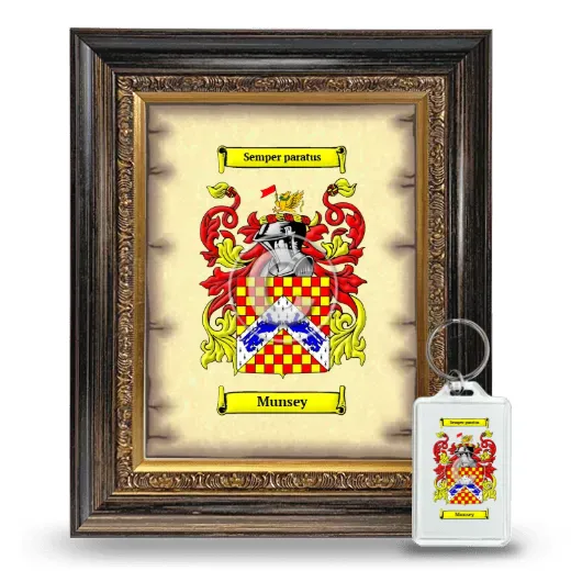 Munsey Framed Coat of Arms and Keychain - Heirloom