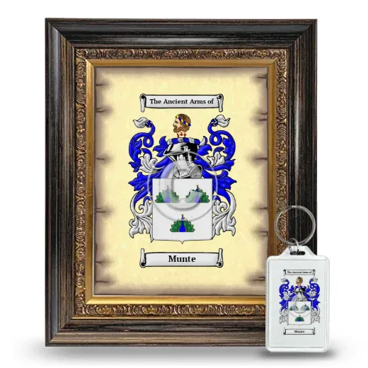 Munte Framed Coat of Arms and Keychain - Heirloom