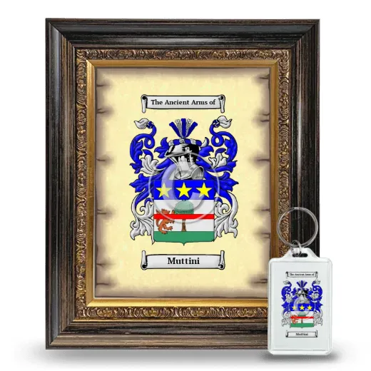 Muttini Framed Coat of Arms and Keychain - Heirloom