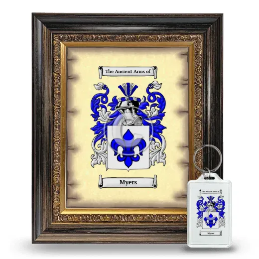 Myers Framed Coat of Arms and Keychain - Heirloom
