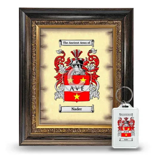 Nader Framed Coat of Arms and Keychain - Heirloom
