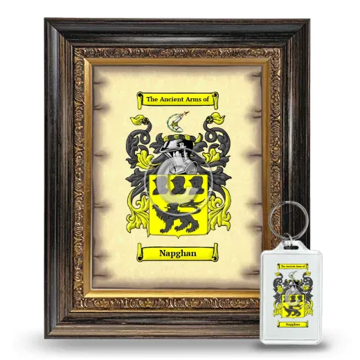 Napghan Framed Coat of Arms and Keychain - Heirloom
