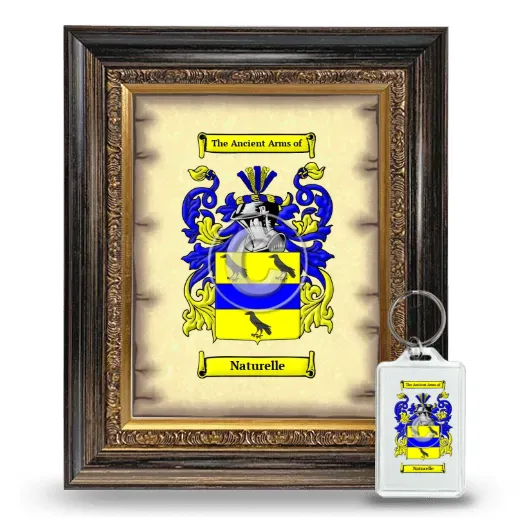 Naturelle Framed Coat of Arms and Keychain - Heirloom