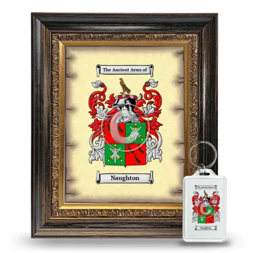 Naughton Framed Coat of Arms and Keychain - Heirloom