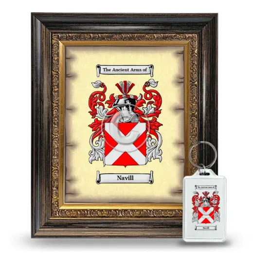 Navill Framed Coat of Arms and Keychain - Heirloom