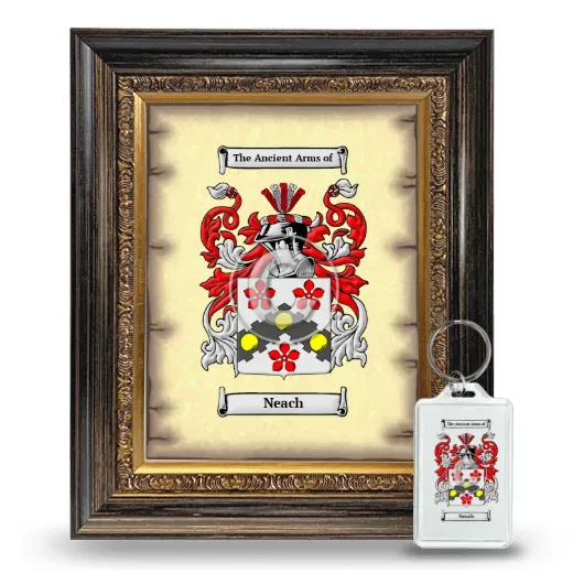 Neach Framed Coat of Arms and Keychain - Heirloom
