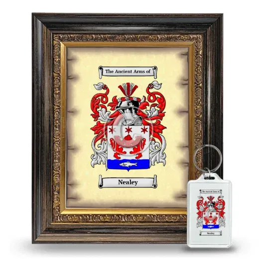 Nealey Framed Coat of Arms and Keychain - Heirloom