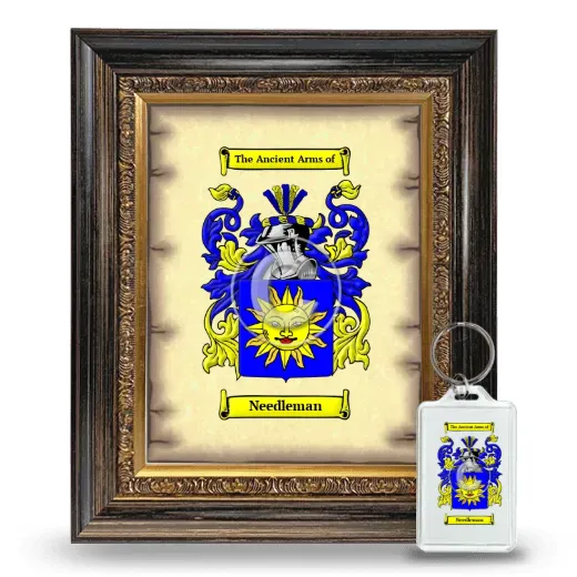 Needleman Framed Coat of Arms and Keychain - Heirloom