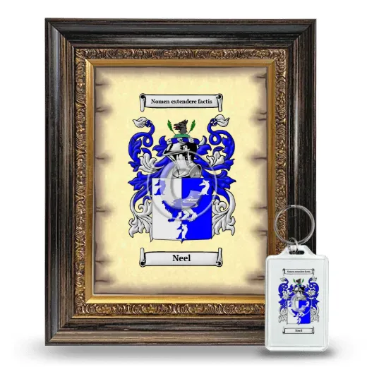 Neel Framed Coat of Arms and Keychain - Heirloom