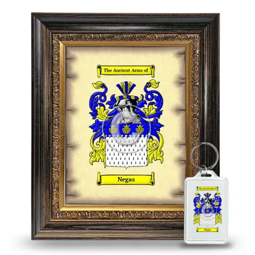 Negas Framed Coat of Arms and Keychain - Heirloom
