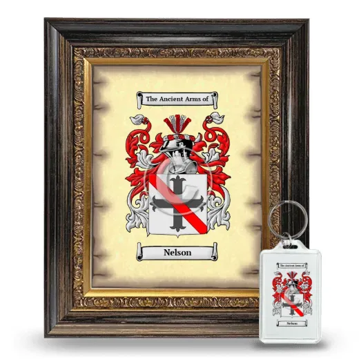 Nelson Framed Coat of Arms and Keychain - Heirloom