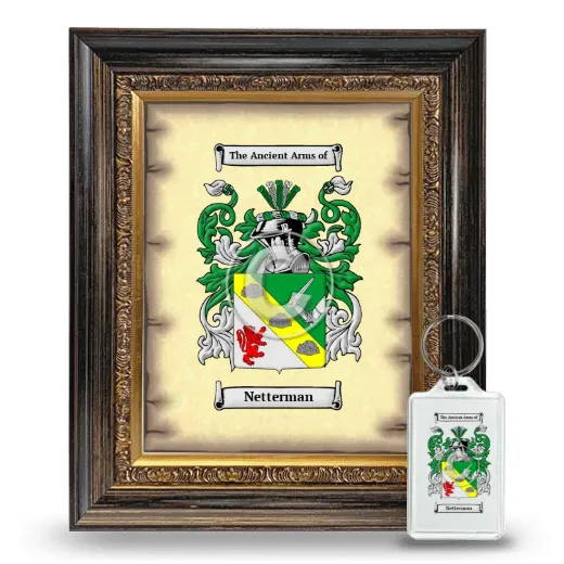 Netterman Framed Coat of Arms and Keychain - Heirloom