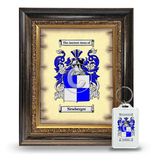 Newberger Framed Coat of Arms and Keychain - Heirloom