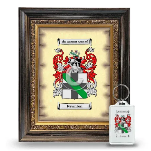 Newnton Framed Coat of Arms and Keychain - Heirloom