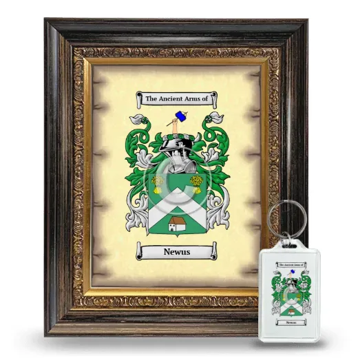 Newus Framed Coat of Arms and Keychain - Heirloom