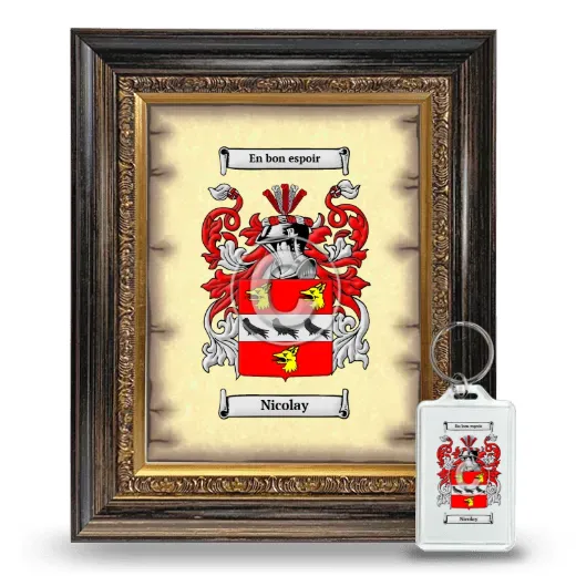 Nicolay Framed Coat of Arms and Keychain - Heirloom