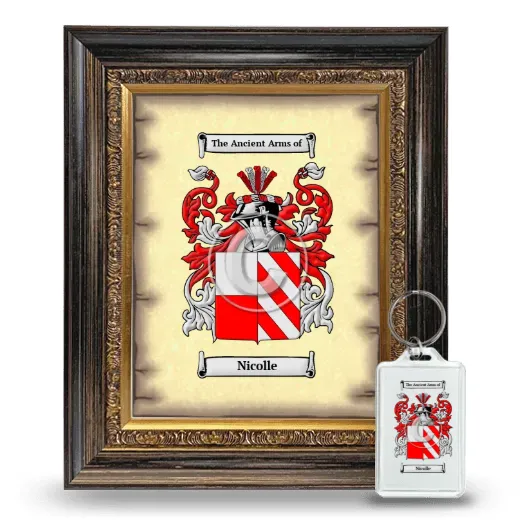 Nicolle Framed Coat of Arms and Keychain - Heirloom