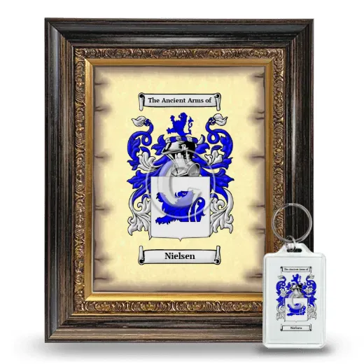 Nielsen Framed Coat of Arms and Keychain - Heirloom