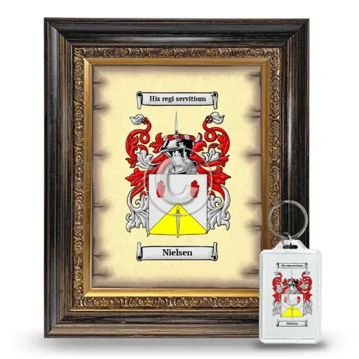 Nielsen Framed Coat of Arms and Keychain - Heirloom