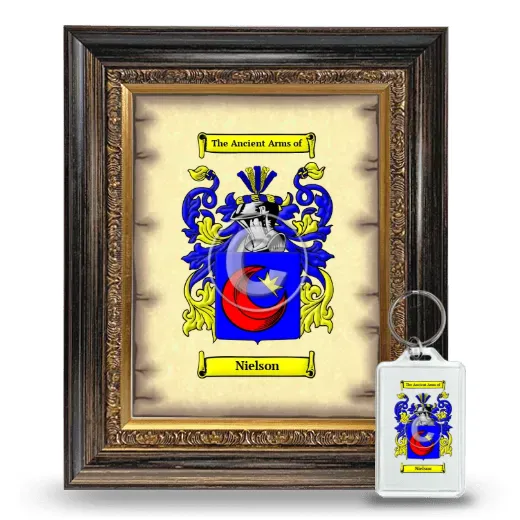 Nielson Framed Coat of Arms and Keychain - Heirloom