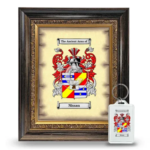 Nissan Framed Coat of Arms and Keychain - Heirloom