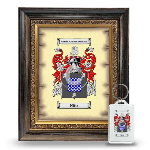Nitts Framed Coat of Arms and Keychain - Heirloom