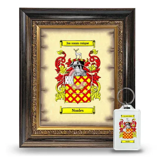 Noales Framed Coat of Arms and Keychain - Heirloom