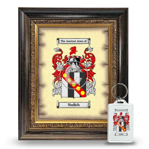 Nudich Framed Coat of Arms and Keychain - Heirloom