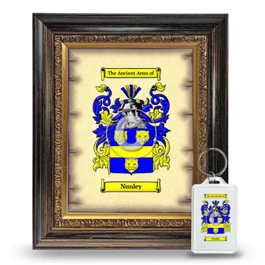 Nunley Framed Coat of Arms and Keychain - Heirloom