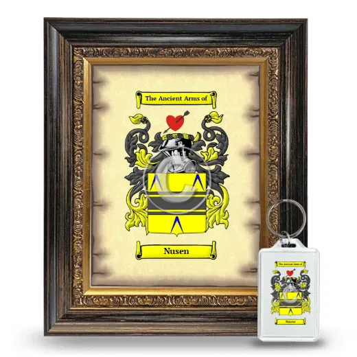 Nusen Framed Coat of Arms and Keychain - Heirloom