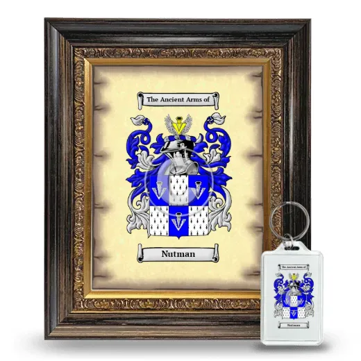 Nutman Framed Coat of Arms and Keychain - Heirloom