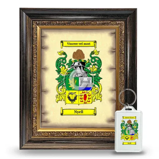 Nyell Framed Coat of Arms and Keychain - Heirloom