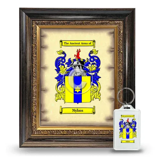 Nyhus Framed Coat of Arms and Keychain - Heirloom